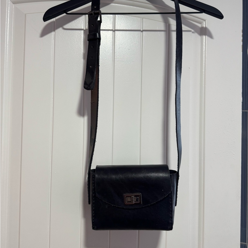 Black Leather Crossbody Bag